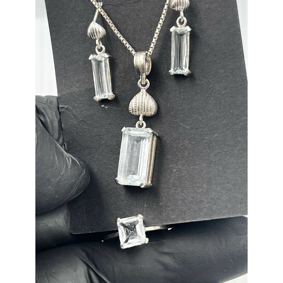 Aquamarine Gemstone Handmade Jewelry Set Stone Mine Gilgit Pakistan - Picture 7 of 11